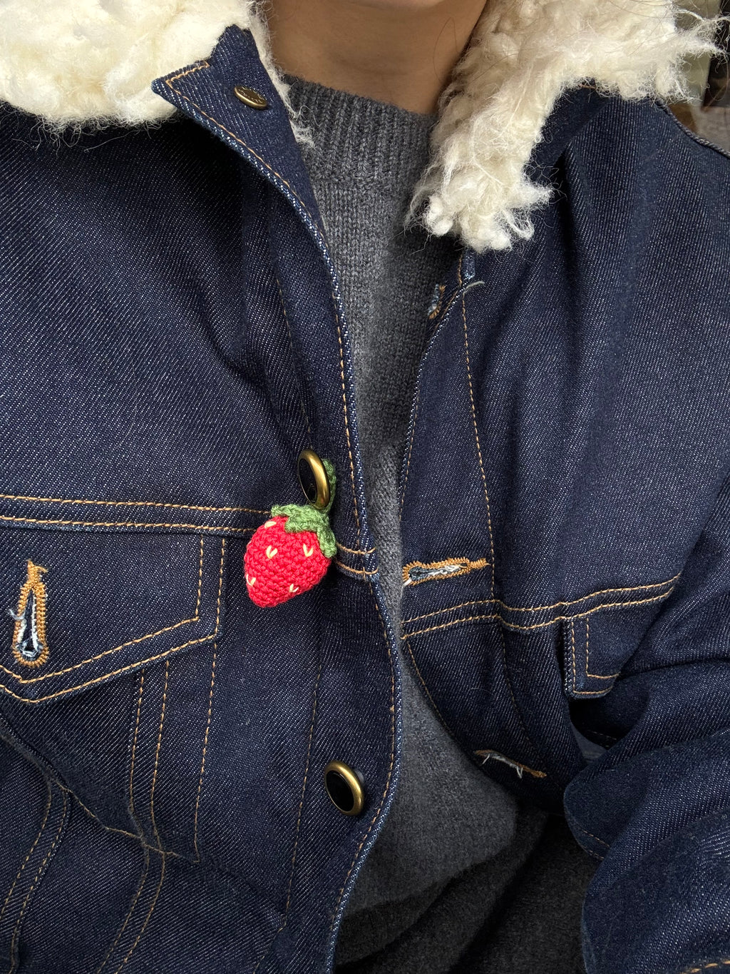Hand-Crocheted Strawberry Mini