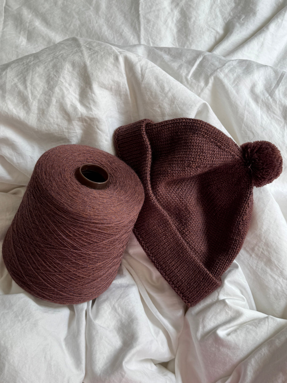 Plum POM Beanie