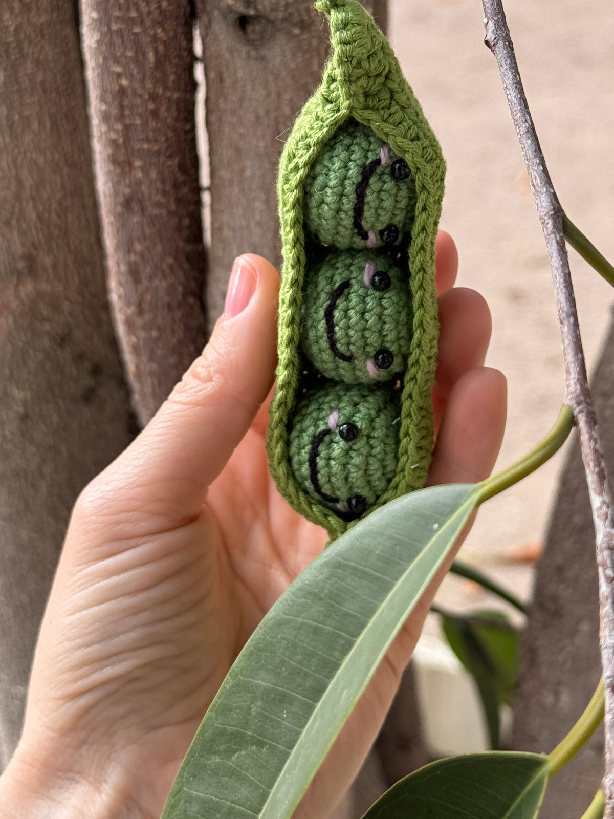 Hand-Crocheted Pea Charm