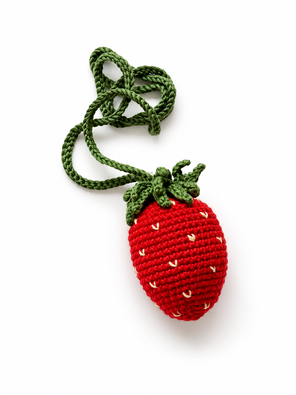 Hand-Crocheted Strawberry Necklace