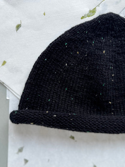 TWEED BEANIE BLACK