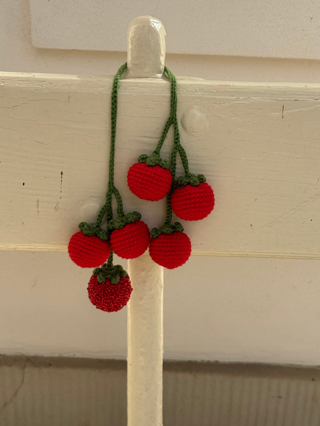 Hand-Crocheted Tomato Charm Beaded