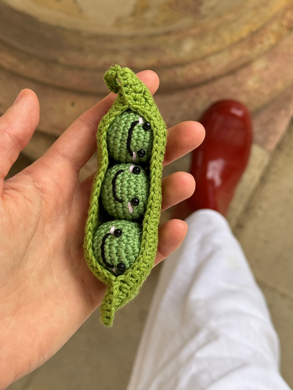 Hand-Crocheted Pea Charm