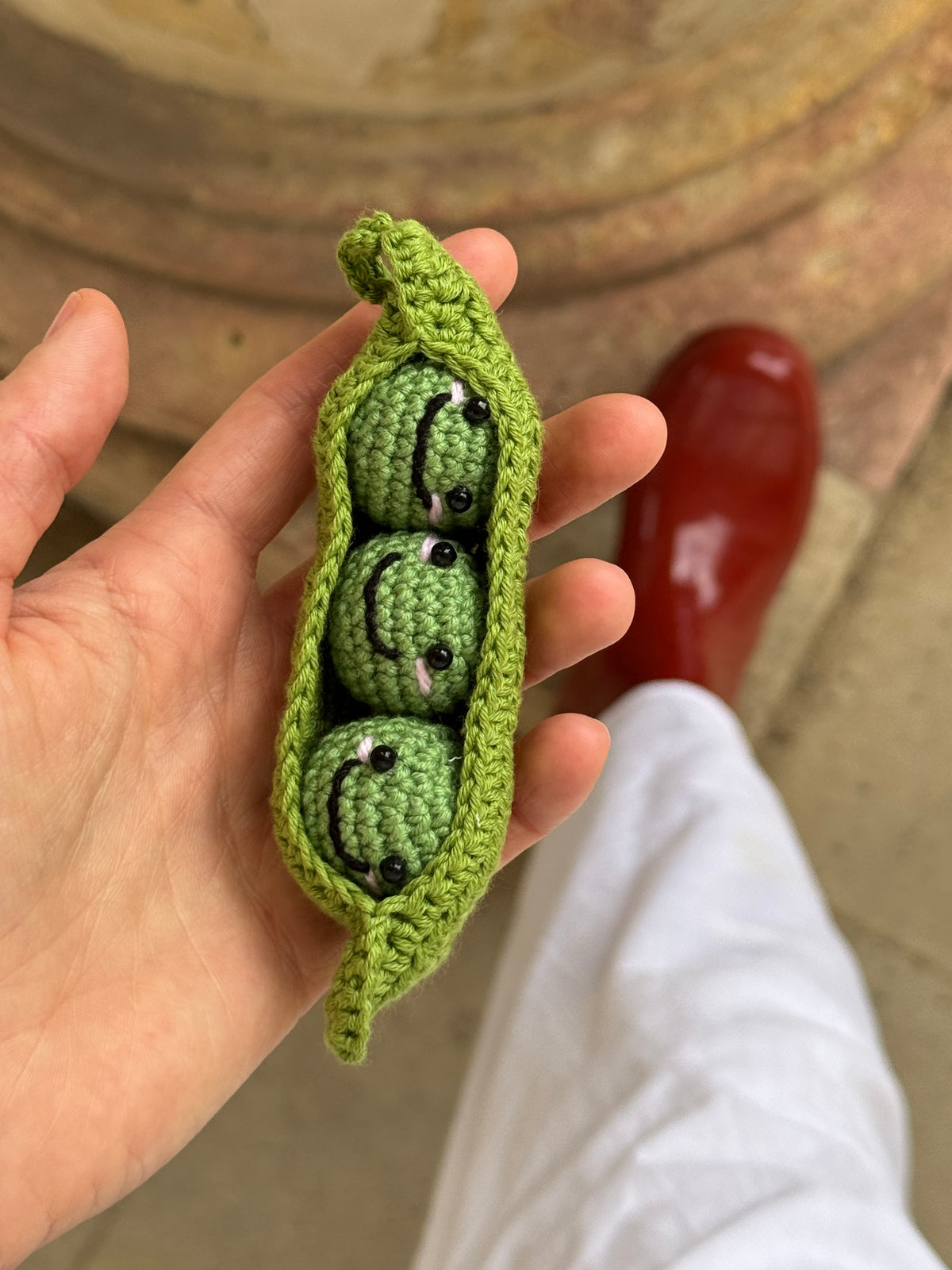 Hand-Crocheted Pea Charm