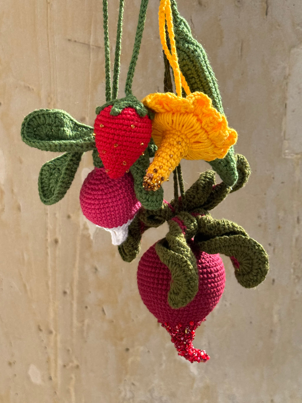 Mushroom Charm Beaded