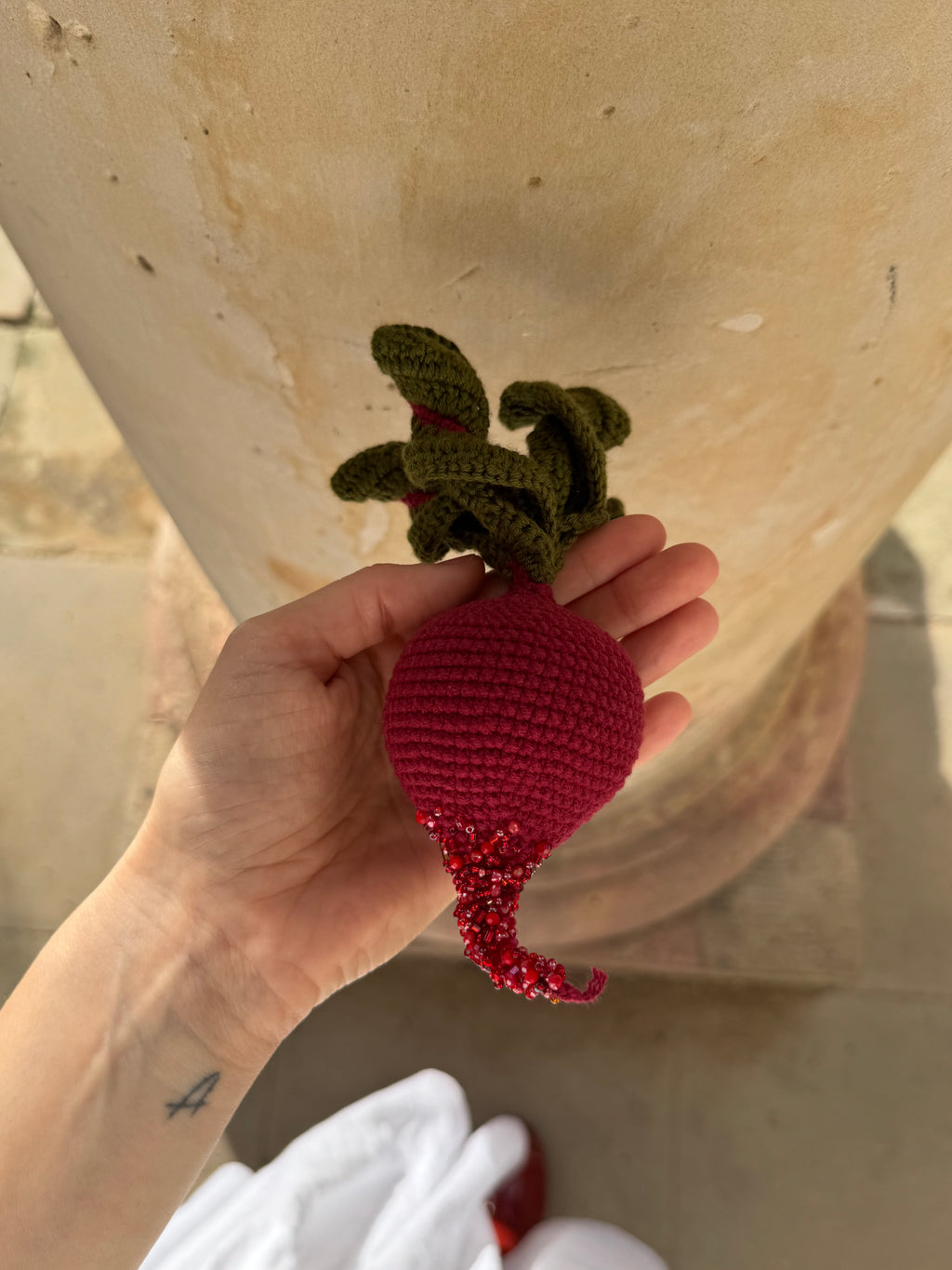 Crocheted Beetroot Charm Beaded