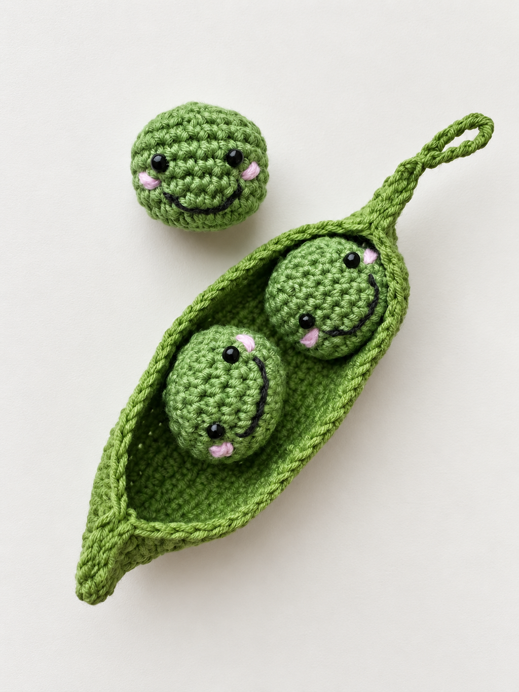 Hand-Crocheted Pea Charm