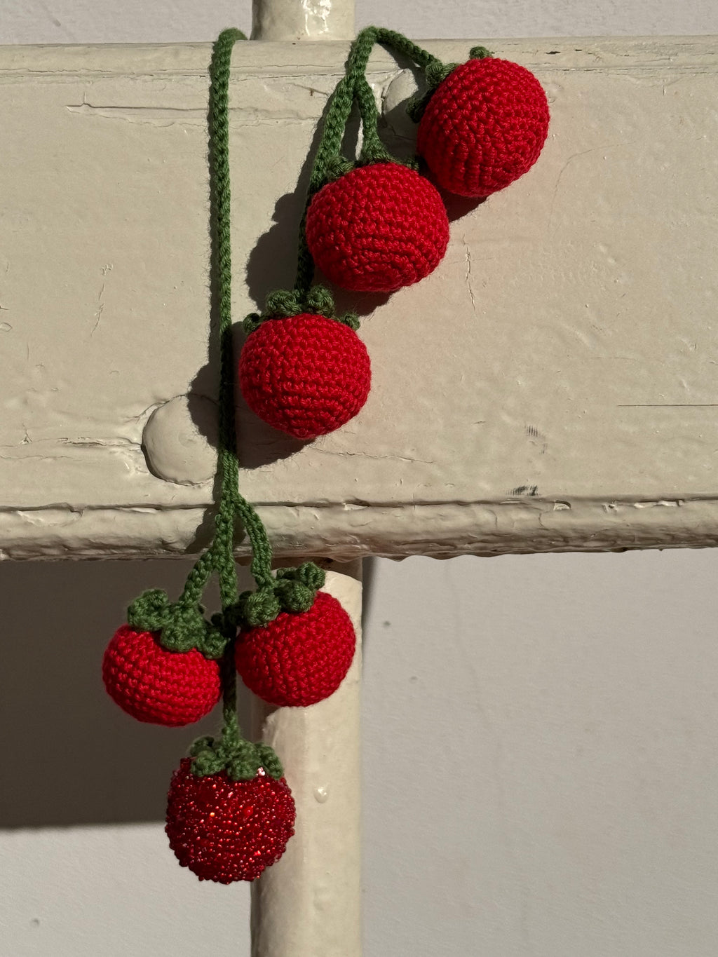 Hand-Crocheted Tomato Charm Beaded