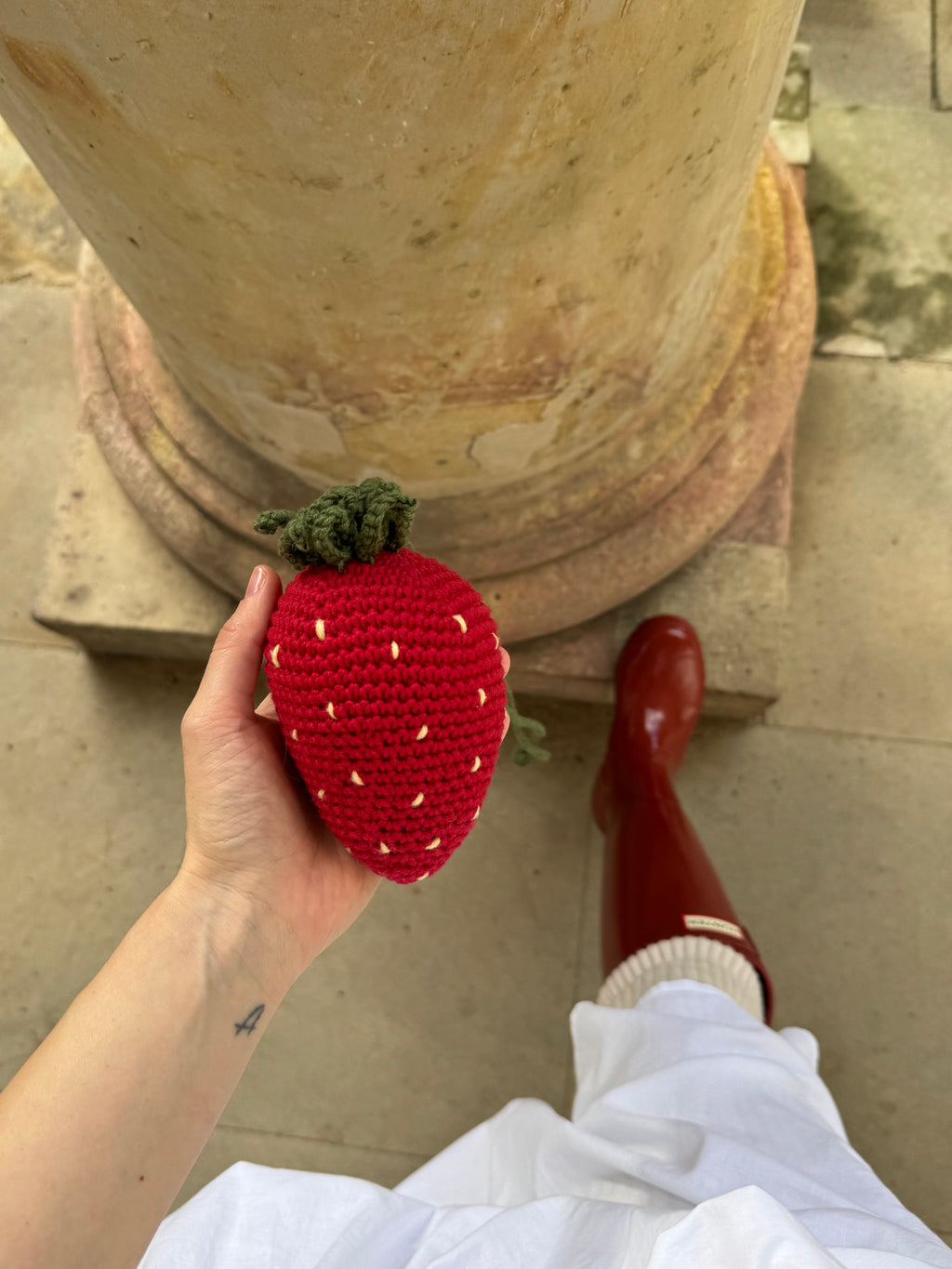 Hand-Crocheted Strawberry Necklace Large