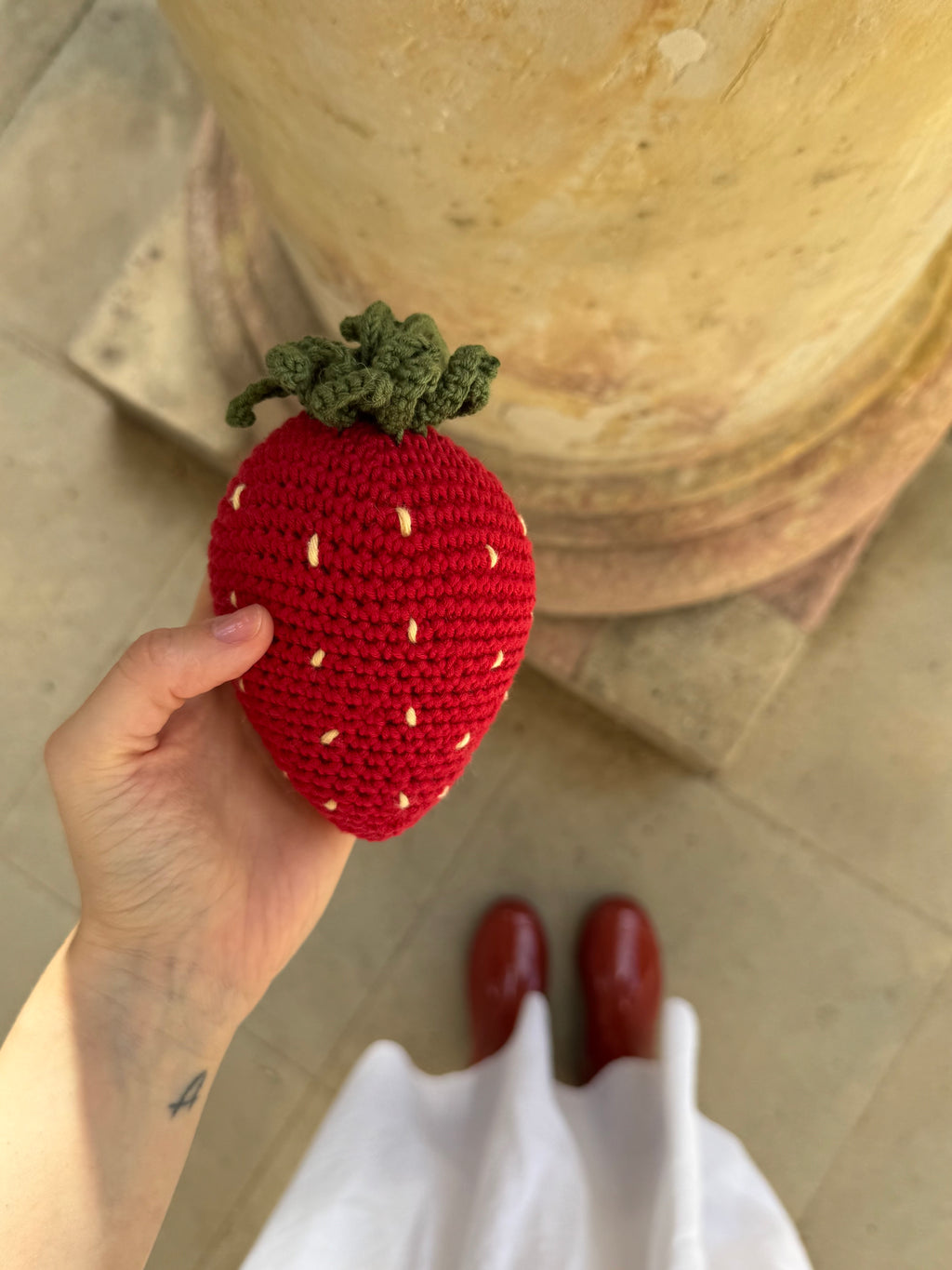 Hand-Crocheted Strawberry Necklace Large