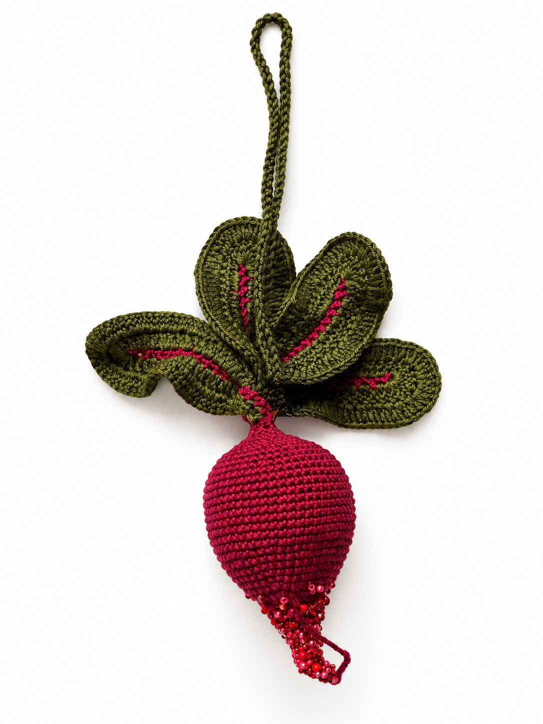 Crocheted Beetroot Charm Beaded