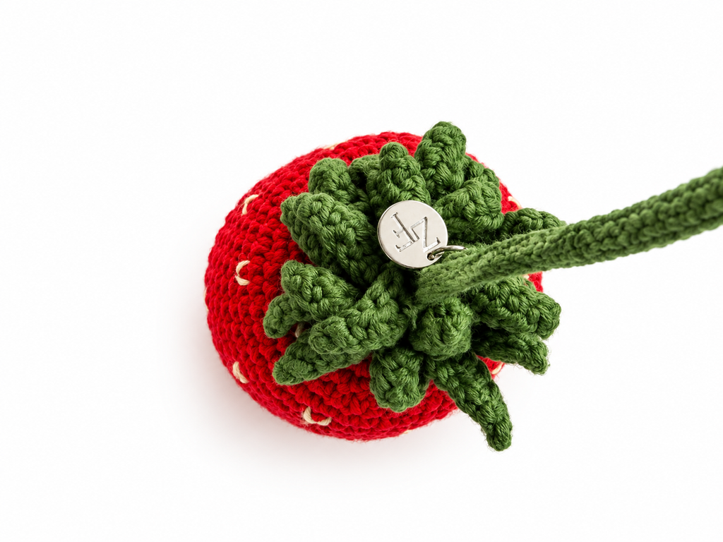 Hand-Crocheted Strawberry Necklace