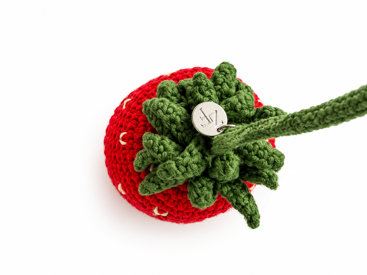 Hand-Crocheted Strawberry Necklace