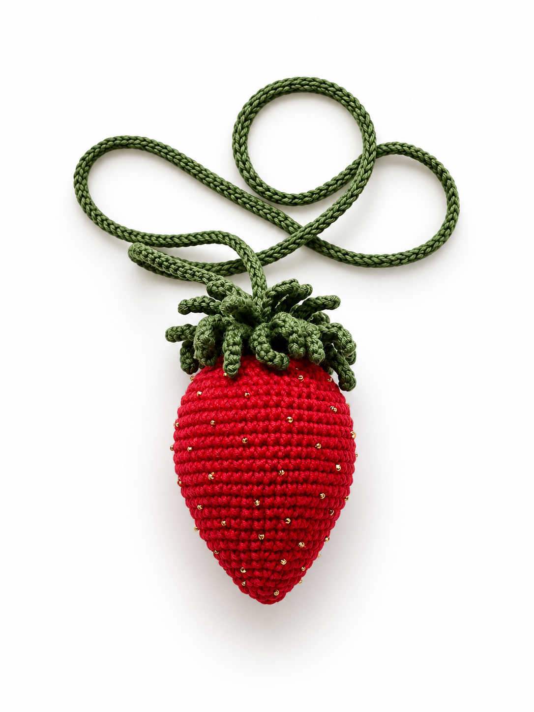 Hand-Crocheted Strawberry Necklace