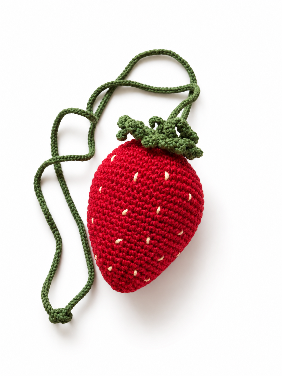 Hand-Crocheted Strawberry Necklace Large