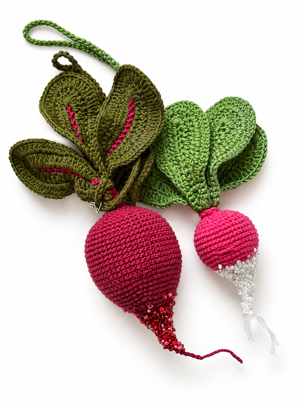 Crocheted Beetroot Charm Beaded