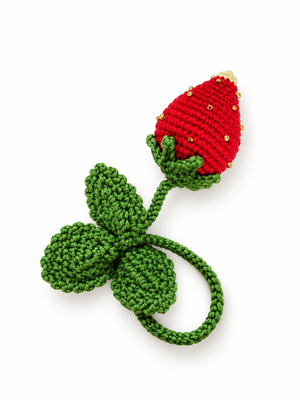 Strawberry with Leaf Beaded
